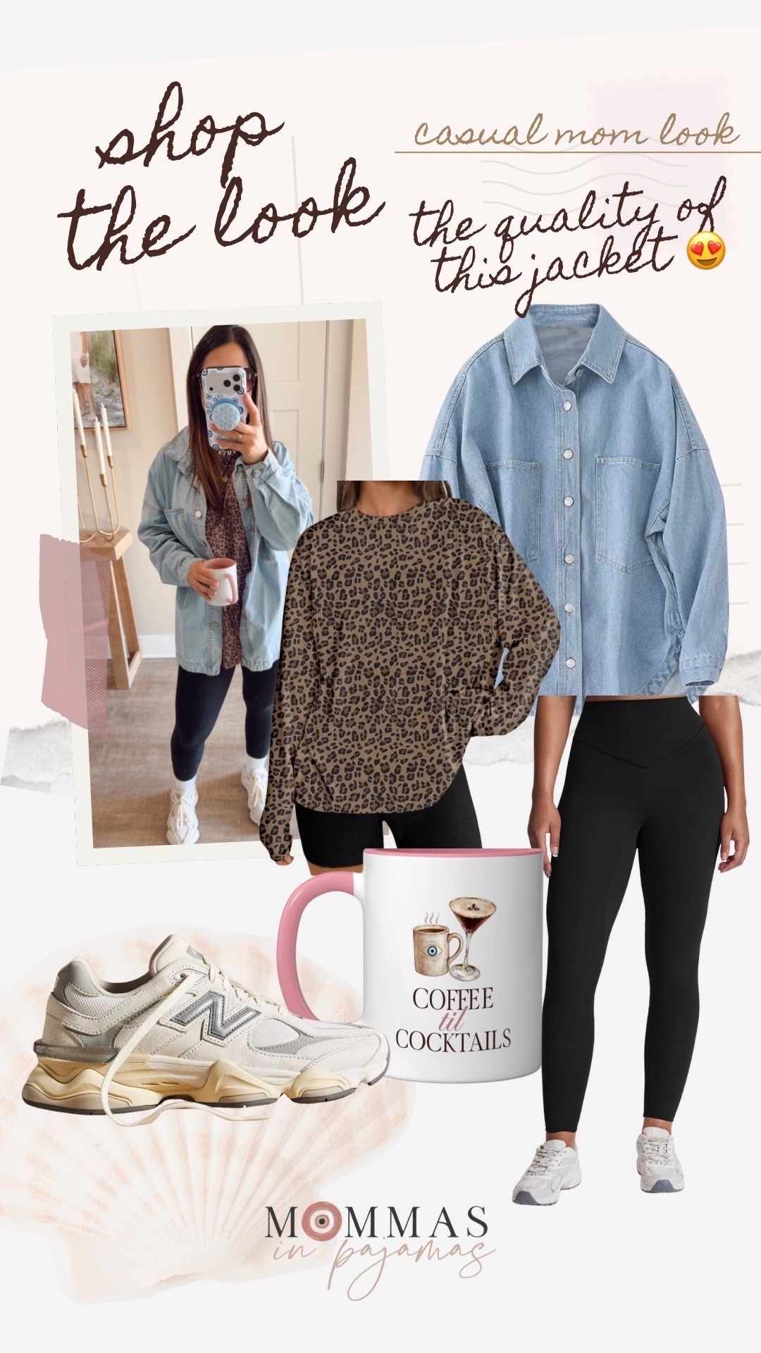 The perfect casual outfit formula is equal parts comfy, trendy and a pop of leopard. I order a size medium in this long sleeve and wear it all the time. It’s super soft and comfortable and I love the length with these no front seam leggings. These New Balance sneakers are a splurge, but so worth it, and you know I need all the coffee on day 3 of this time change. 
 Casual mom outfit inspo

#LTKPetite #LTKMidsize #LTKSeasonal