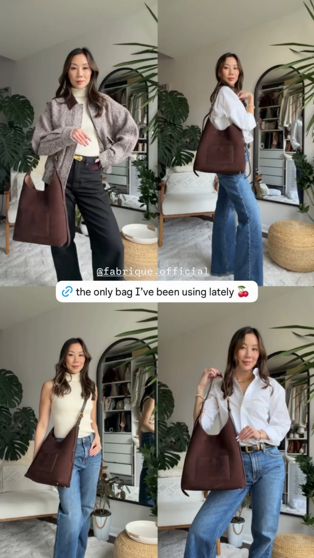 The Duomo Hobo from Fabrique’s Beach to City collection — soft suede, beautifully slouchy, and so easy to style 🤎
I wore it three ways:
1️⃣ With the Fabrique tweed bomber, black wide-leg jeans + loafers for a polished fall look.
2️⃣ With classic blue denim and a crisp button-down for effortless everyday style.
3️⃣ With cream jeans and a mock neck top for a clean, minimal vibe.
It comes in four timeless shades — dark brown suede (mine), lighter brown suede, and a classic black and brown leather combo — each one equally versatile.
Designed by Valeria Massai (Bottega Veneta, Prada, Dior + Bulgari), it blends Italian craftsmanship with silhouettes that actually work for real life.
Fabrique partners with over 350 global designers to make luxury-level design accessible — without the luxury markup.
Use YESMISSY20 for $20 off 👜
Linked in my LTK + Stories.
#Fabrique #Fabriquedesigners #Fabs #quietluxury #fallstyle #LTKfashion #capsulewardrobe


#LTKSaleAlert #LTKWorkwear #LTKItBag