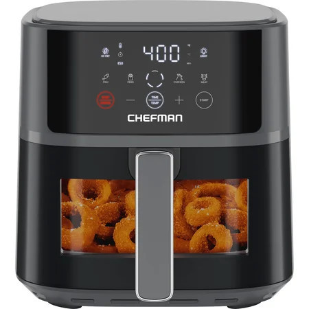 Chefman TurboFry® Touch 6-Qt Easy-View Air Fryer w/ 4 Cooking Presets and 450°F Hi-Fry Button - Gray | Walmart (US)