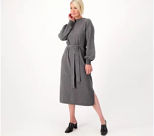Girl With Curves Regular Funnel Neck Sweater Dress - QVC.com | QVC
