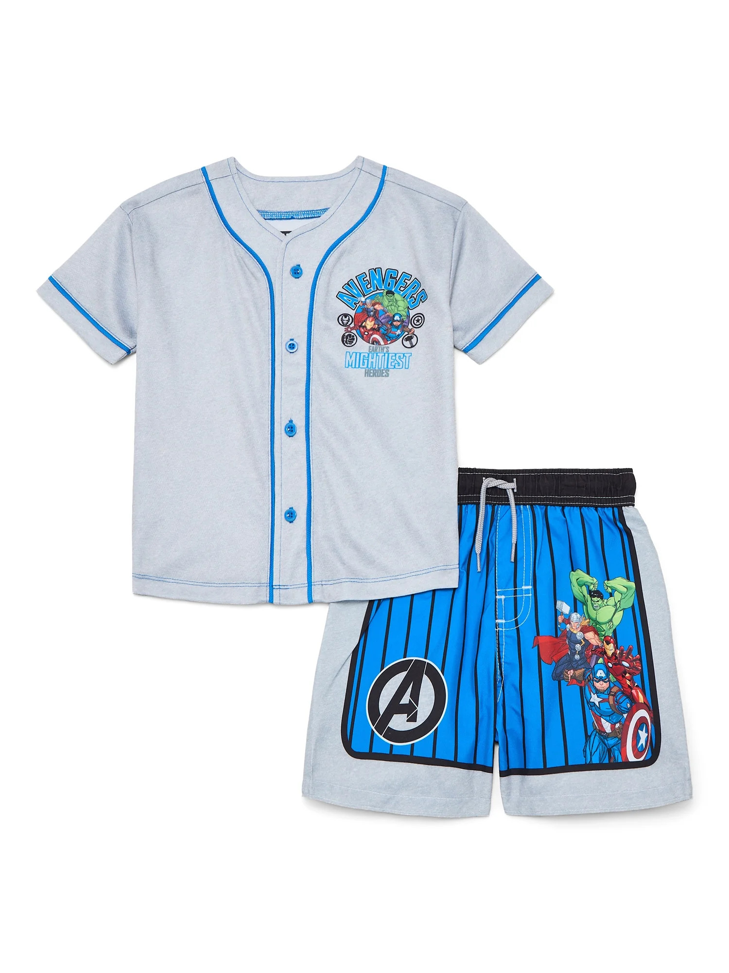 Character Toddler Boy Jersey Rash Guard and Swim Trunk Swim Set, Sizes 2T-5T | Walmart (US)