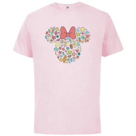 Disney Minnie Mouse Icon Summer Fun - Short Sleeve Cotton T-Shirt for Adults - Customized-Soft Pink | Walmart (US)