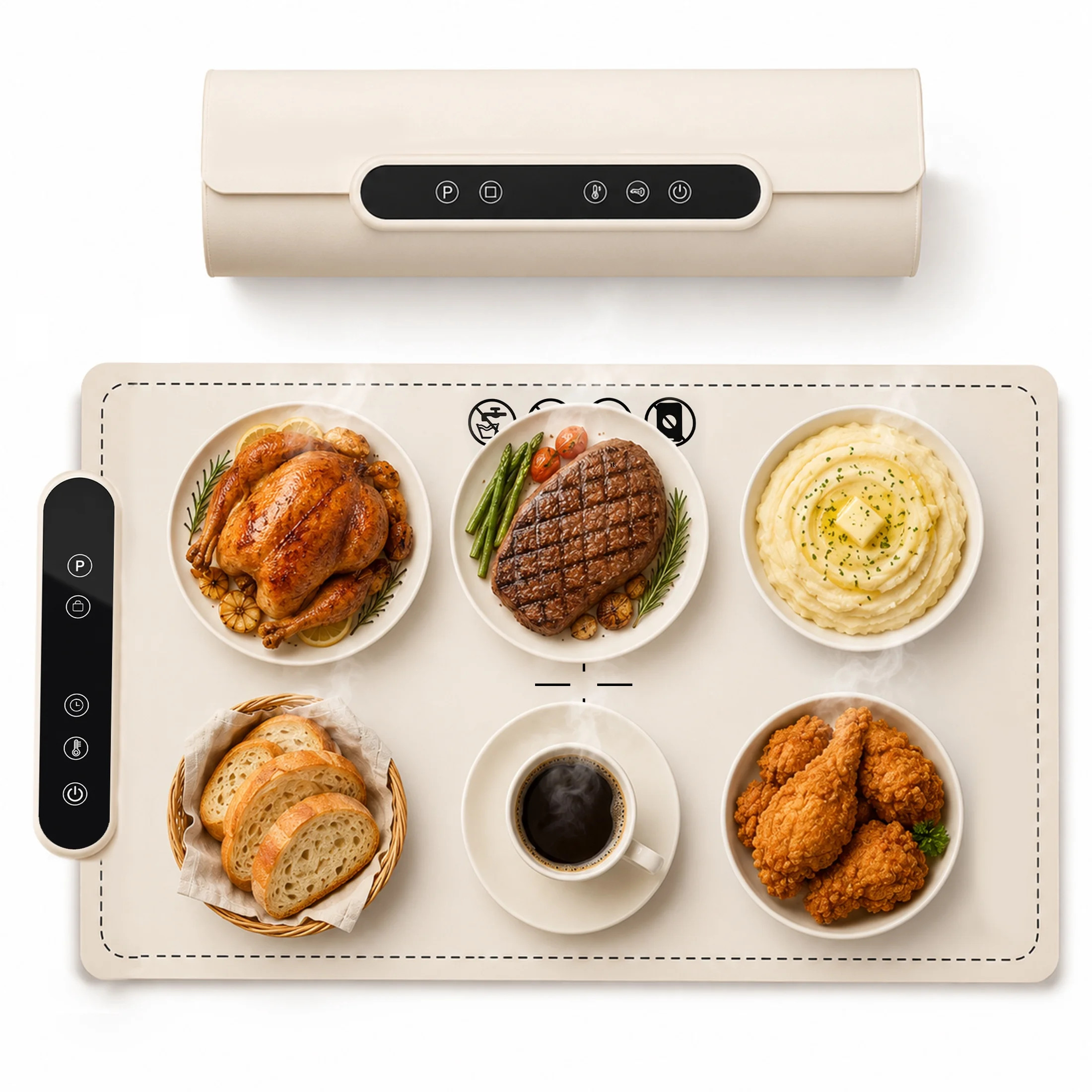 M Buder Food Warming Tray, Electric Warmer Mat with Adjustable Temperature and Timer, Portable Wa... | Walmart (US)