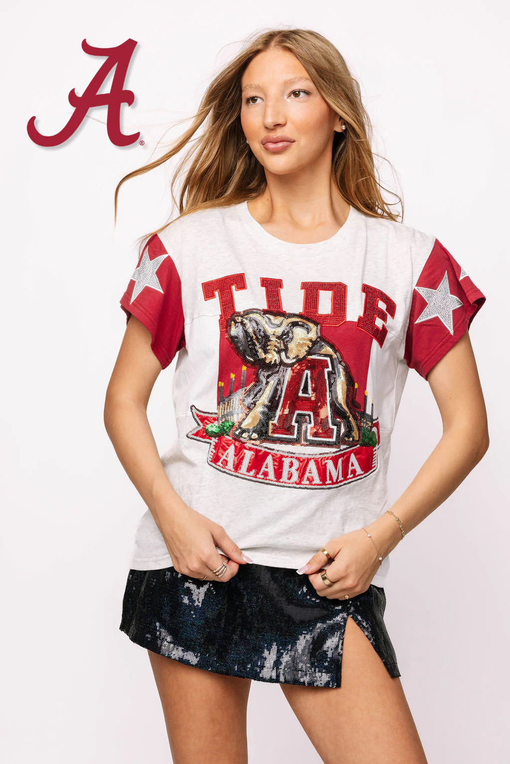 Licensed Alabama Vintage Stadium Star Tee | Queen of Sparkles