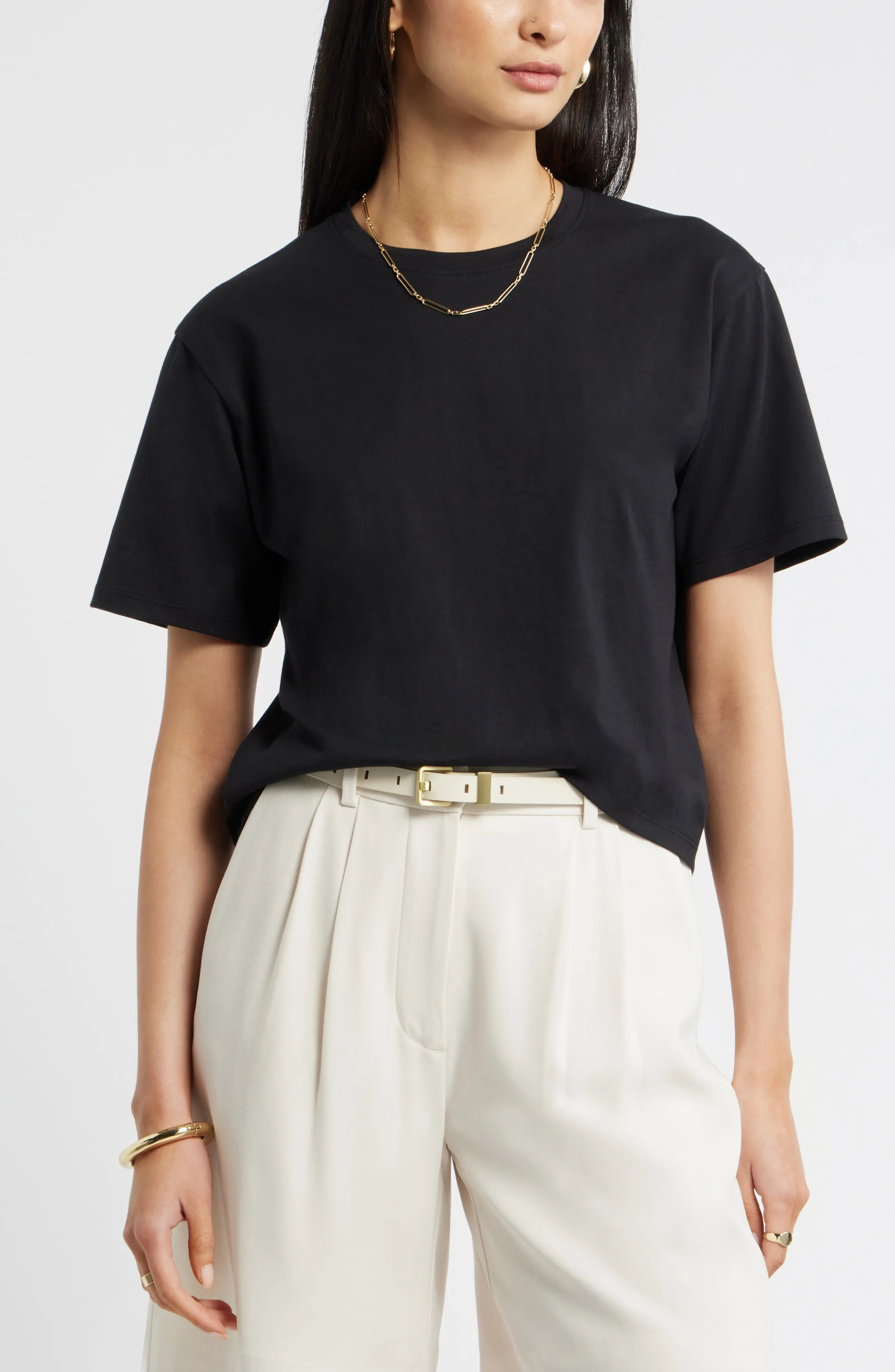 Relaxed Fit Pima Cotton Crewneck T-Shirt (Women) | Nordstrom | Nordstrom