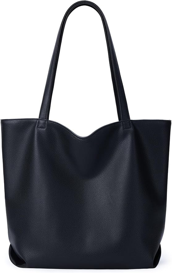 WLLWOO WLLWOO Soft PU Leather Tote Bag for Women Large Casual Hobo Handbags with Zipper Shoulder ... | Amazon (US)