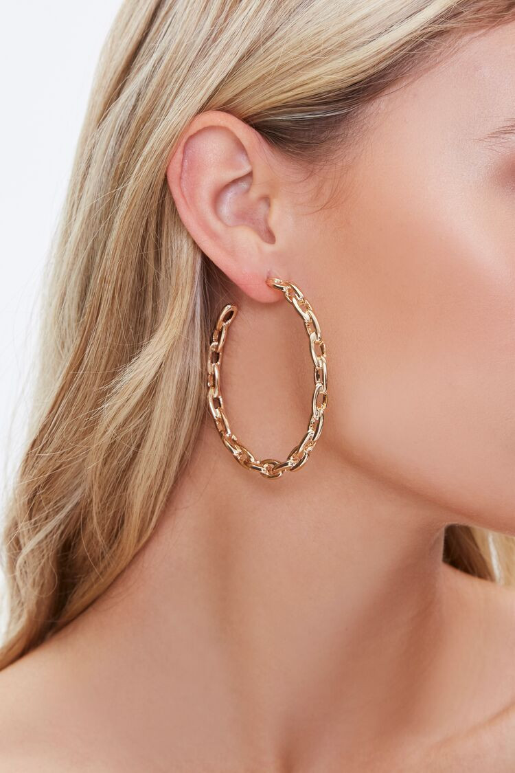 Anchor Chain Hoop Earrings | Forever 21 (US)