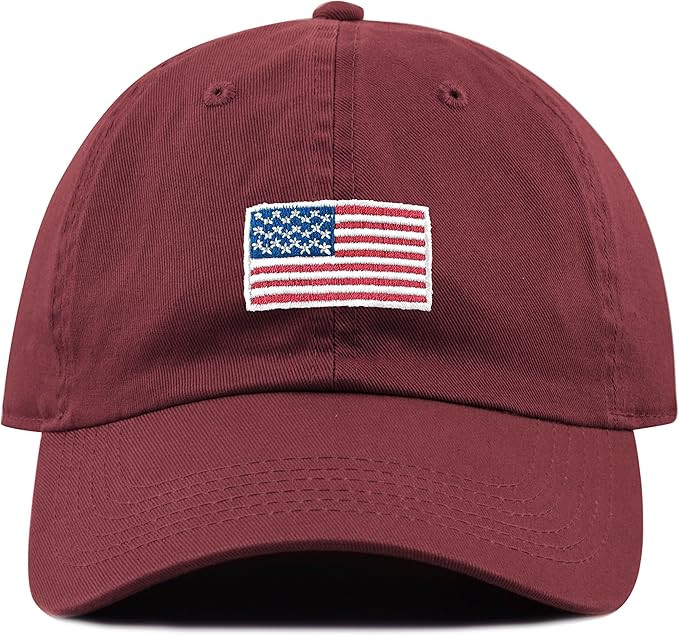 USA Flag & Embroidery Premium 100% Cotton Low Profile Adjustable Baseball Dad Cap | Amazon (US)