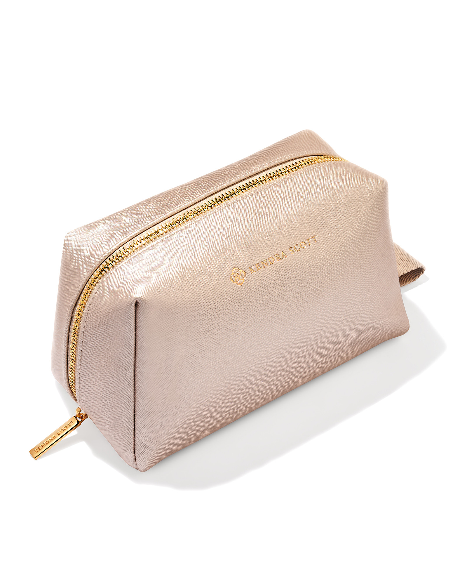 Large Cosmetic Zip Case in Champagne | Kendra Scott