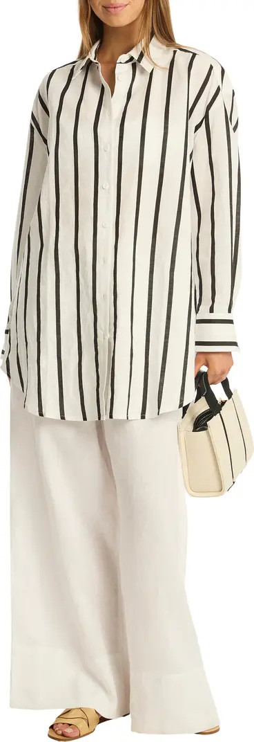 Sea Level Corfu Stripe Cover-Up Shirt | Nordstrom | Nordstrom