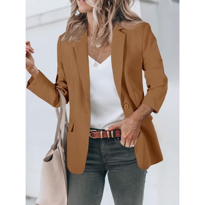 Womens Work Office Blazer Brown,S | Target