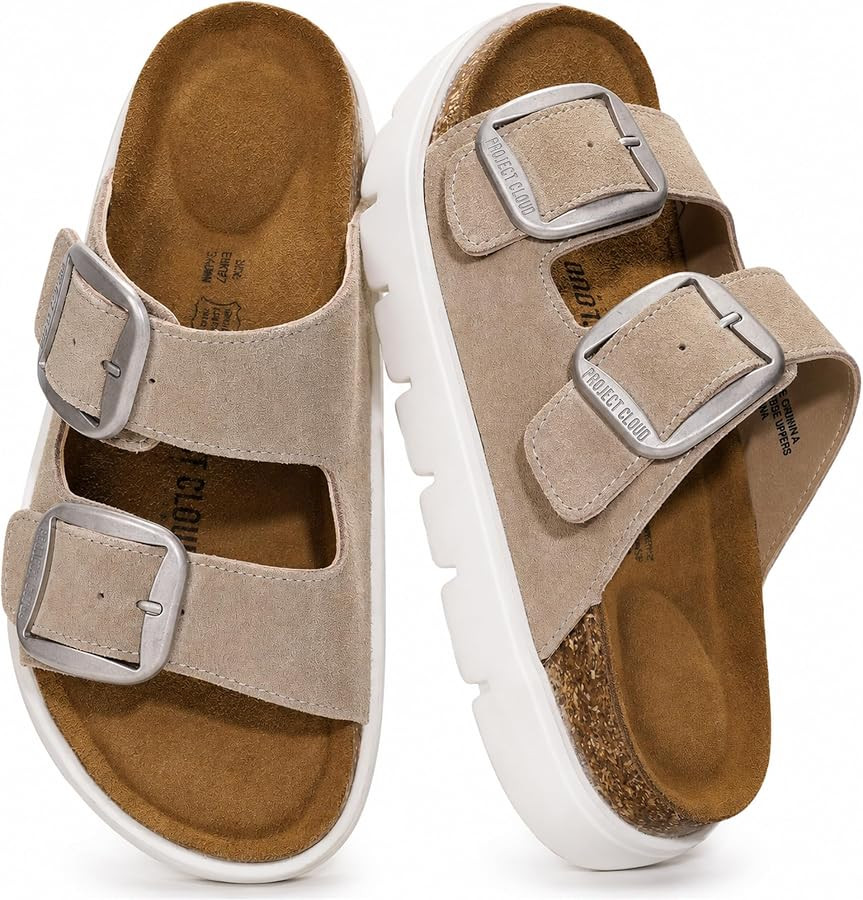 Project Cloud 100% Genuine Leather Platform Sandals Women (Greecechunky) | Amazon (US)