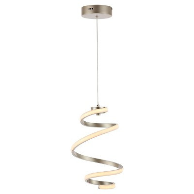 11" Whirl Modern Minimalist Aluminum/Iron Abstract Integrated LED Pendant Silver - JONATHAN Y: ETL Listed, Dimmable Ceiling Fixture | Target