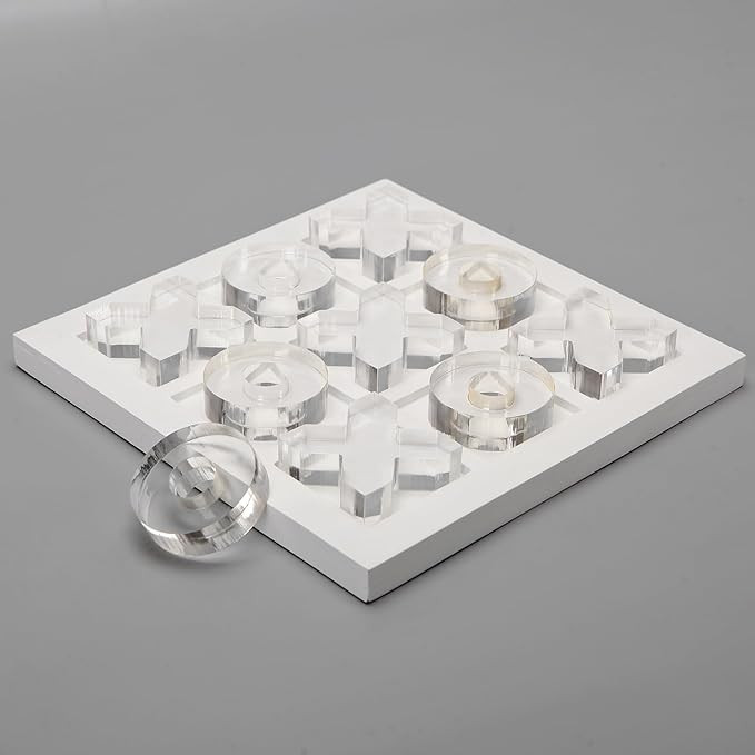 NIKKY HOME Acrylic Tic Tac Toe Wood Board Game Classic Coffee Table Decor Decorative Wooden Trave... | Amazon (US)