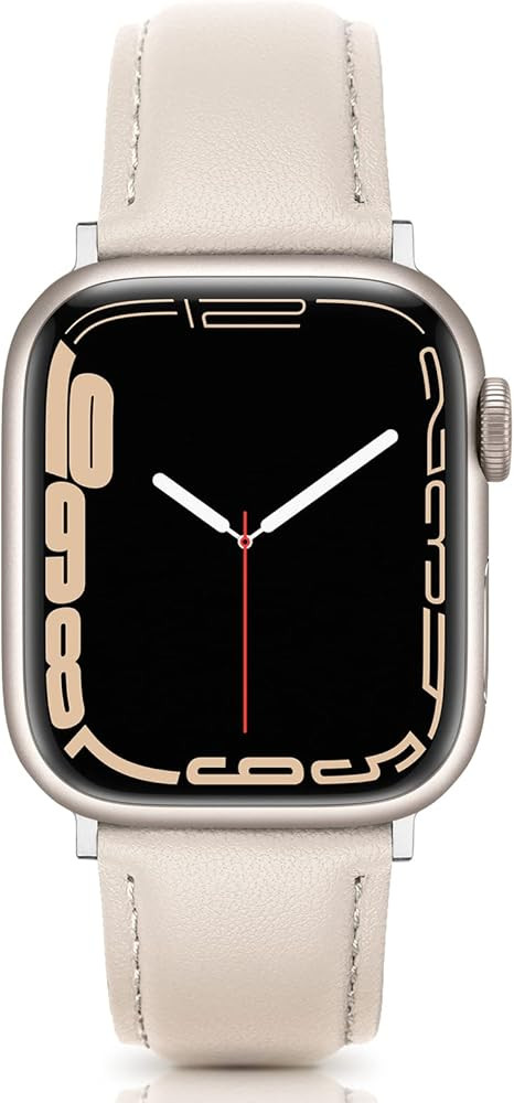 Leather Bands Compatible for Apple Watch Band 38mm 40mm 41mm, Genuine Leather Wristband Replaceme... | Amazon (US)