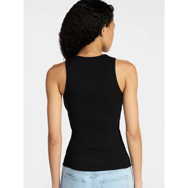 (2 pack) No Boundaries Ribbed High Neck Tank Top, Women's XXS-XXL | Walmart (US)