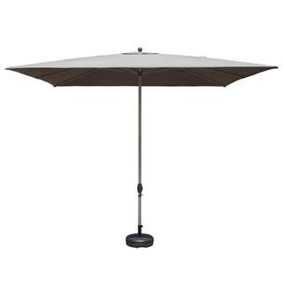 11.5 ft. Aluminium Waterproof Outdoor Patio Umbrella, Rectangle Market Umbrella with Crank Tilt in Grey | The Home Depot