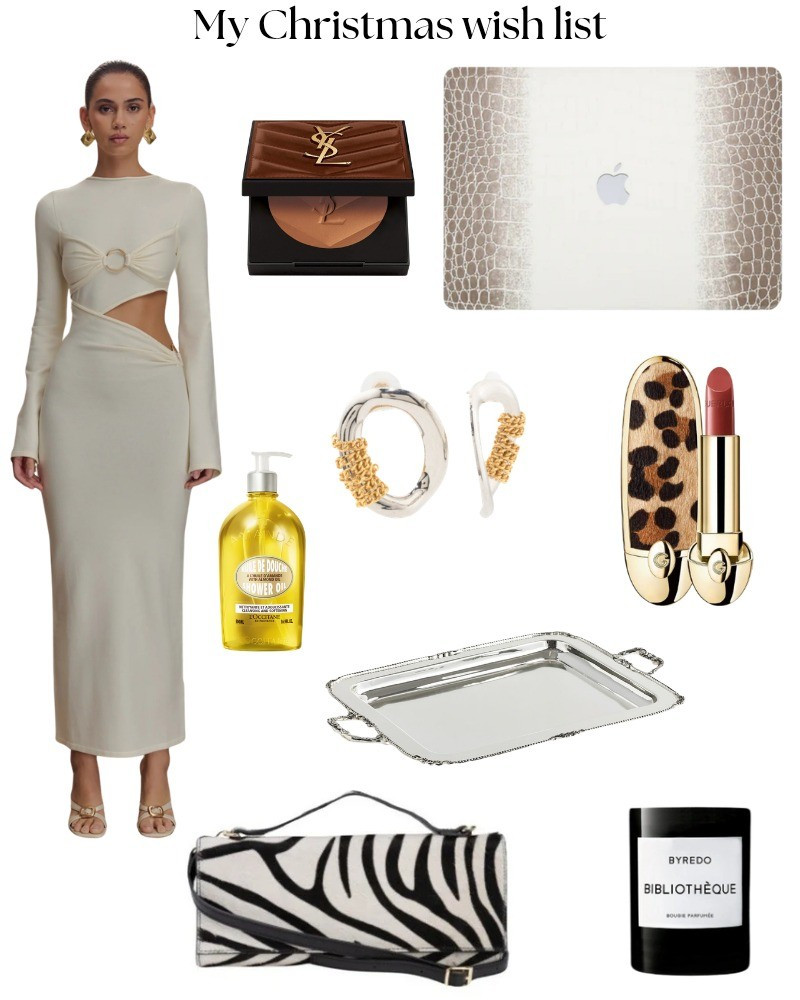 My christmas wish list! Vacation dress, ysl bronzer, leopard lipstick, tray, apple computer case, shower oil.

#LTKSaleAlert #LTKHome #LTKBeauty