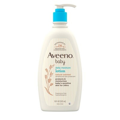 Aveeno Baby Daily Moisture Body Lotion for Delicate Skin with Natural Colloidal Oatmeal & Dimethicone - 18 fl oz | Target