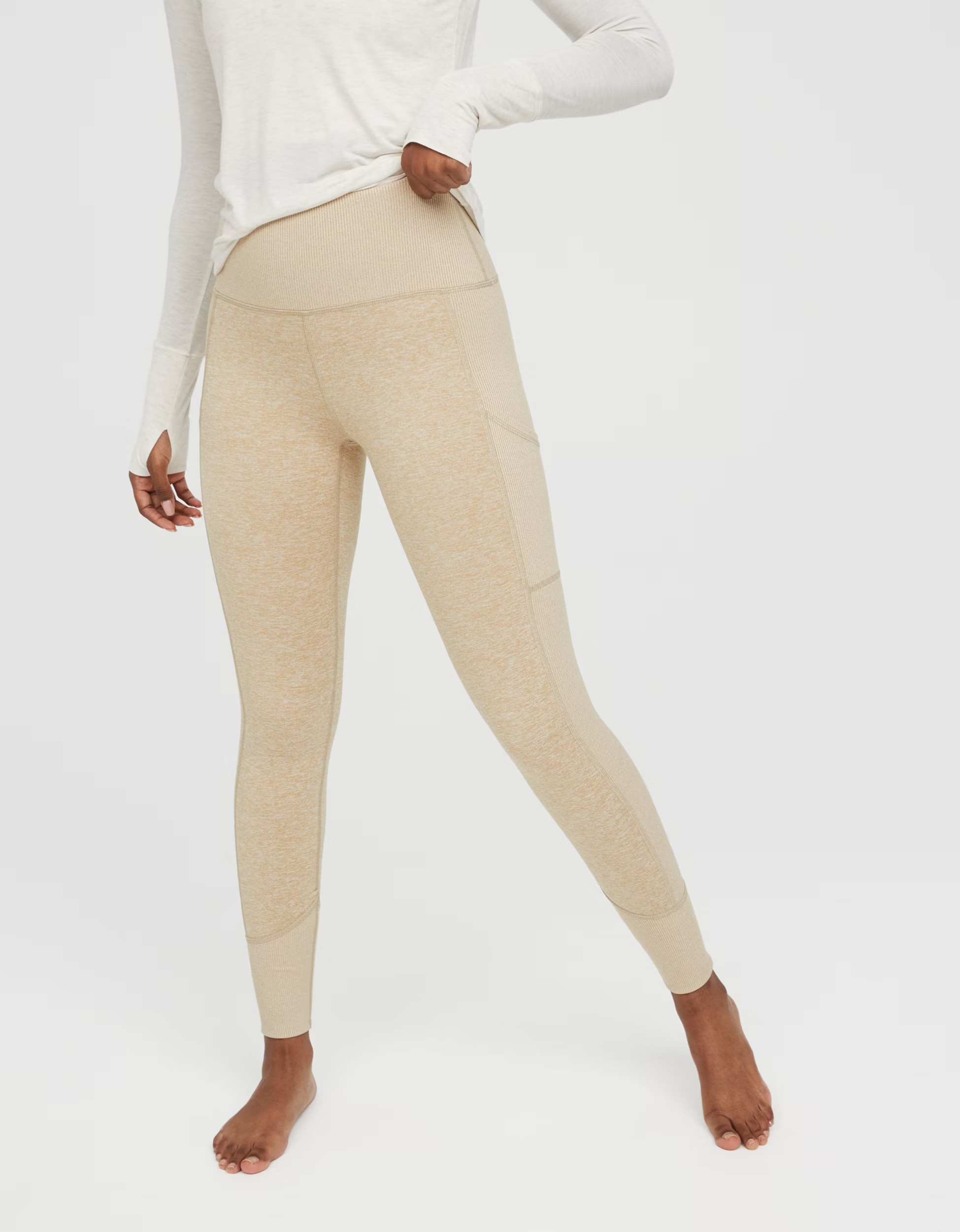 OFFLINE By Aerie The Hugger Ribbed Pocket Legging | American Eagle Outfitters (US & CA)