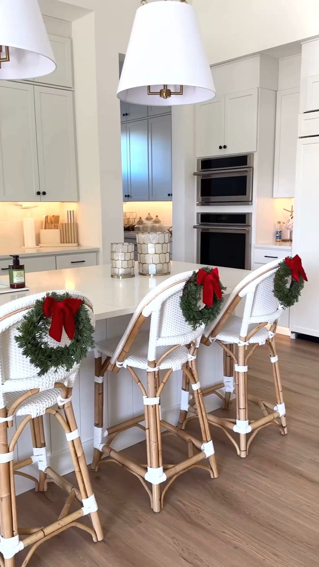 12 inch real touch wreaths + red bows for your bar stools! Kitchen decor, Christmas decor for kitchen, Christmas wreath, mini wreath 

#LTKSeasonal #LTKHoliday #LTKHome