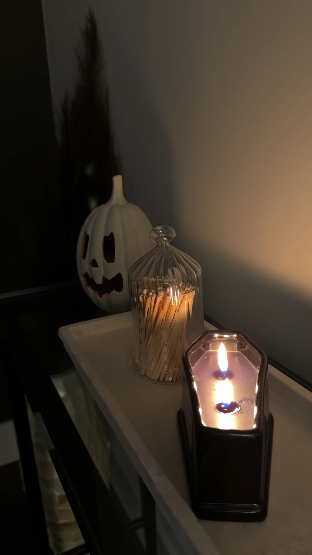 Spooky but make it cozy 🕯️🎃 Loving these subtle Halloween touches — soft candlelight, moody shadows, and a hint of fall magic. Everything you see is from Target and linked in my LTK for easy shopping! 🍂 #SpookySeasonDecor #TargetFinds 

#LTKHome #LTKHalloween #LTKSeasonal