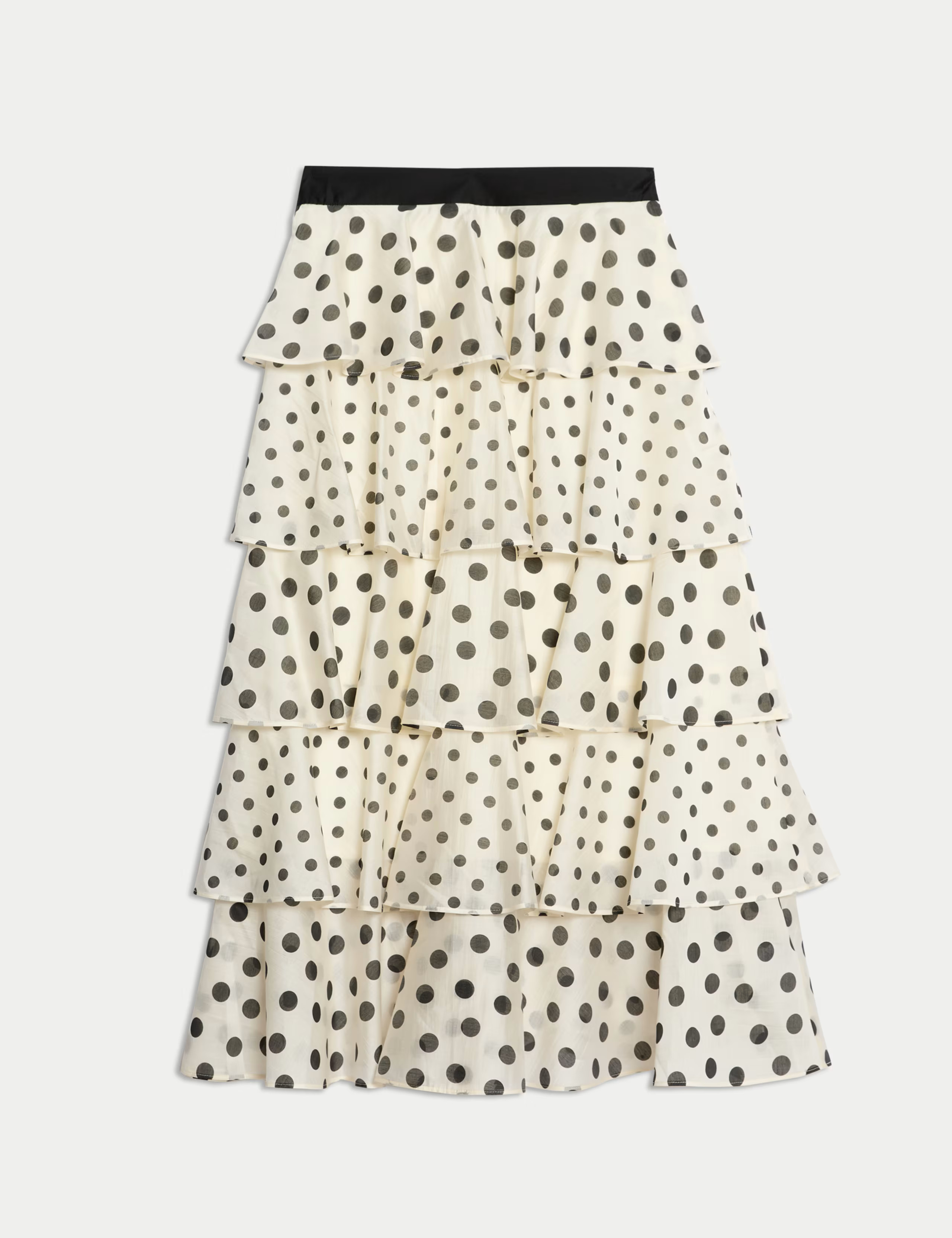 Lyocell Rich Polka Dot Ruffle Midaxi Skirt | Marks & Spencer (UK)