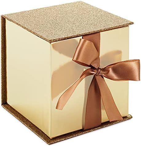 Hallmark Signature 4" Small Gift Box with Paper Fill (Gold Glitter) for Weddings, Engagements, Gradu | Amazon (US)
