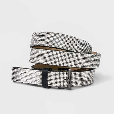 Women's Rhinestone Belt - Wild Fable™ Black L | Target