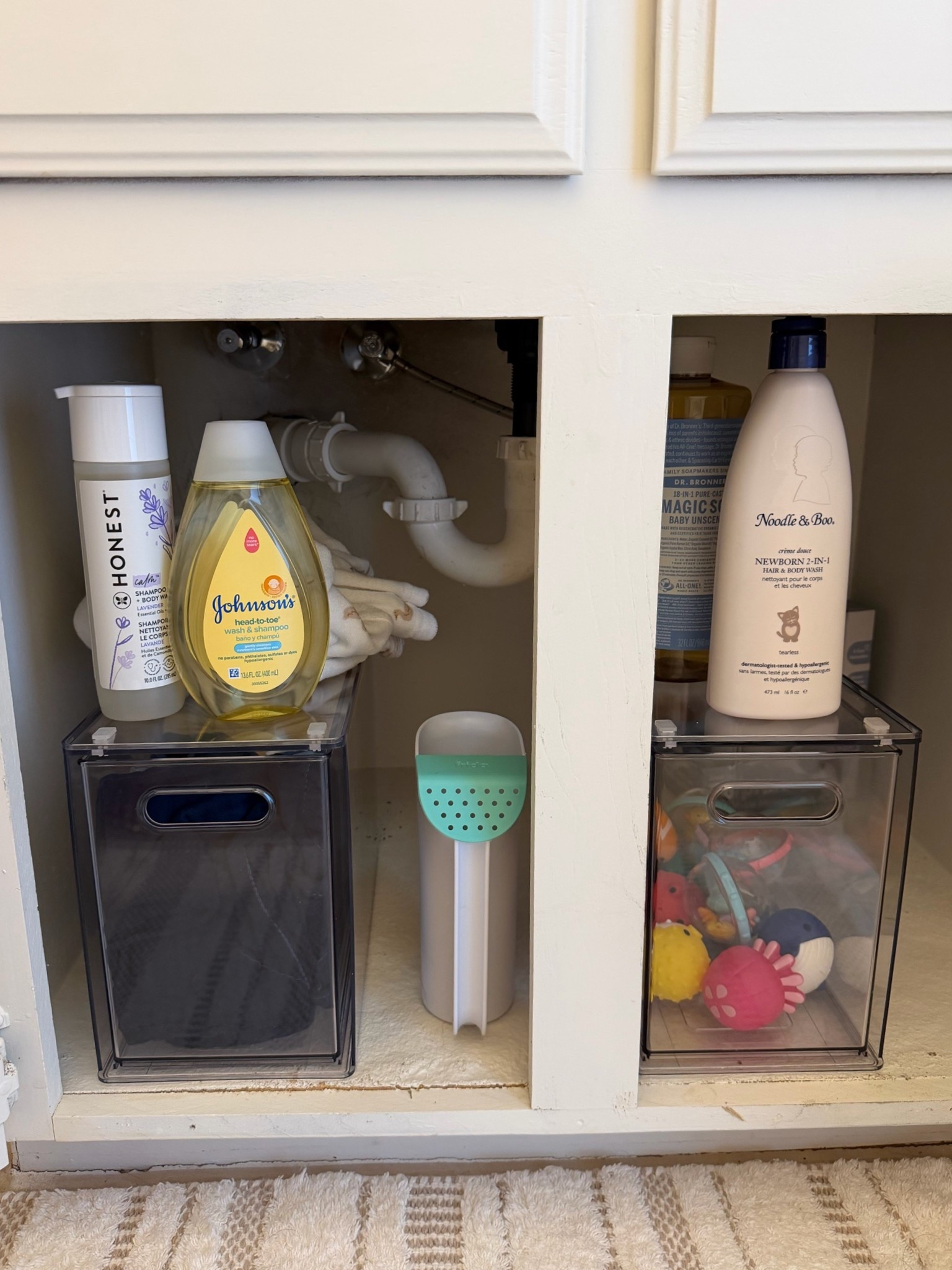 Great under the cabinet storage for baby’s bath essentials!! #organization #storage #baby #bathstorage

#LTKBaby #LTKHome