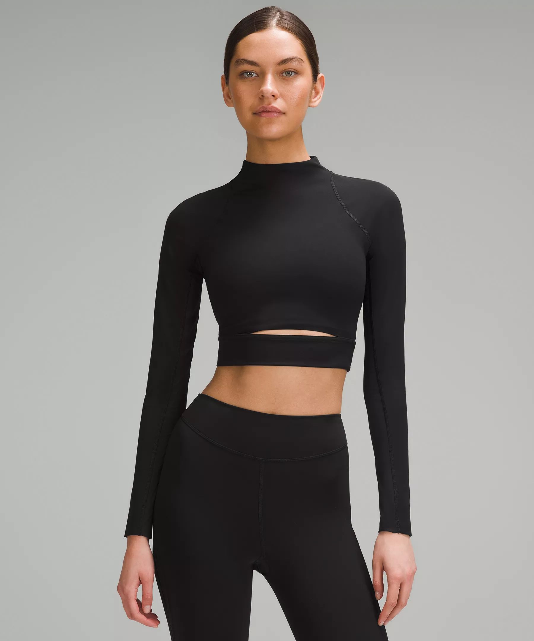Nulux High-Neck Cropped Track Long-Sleeve Shirt | Women's Long Sleeve Shirts | lululemon | Lululemon (US)