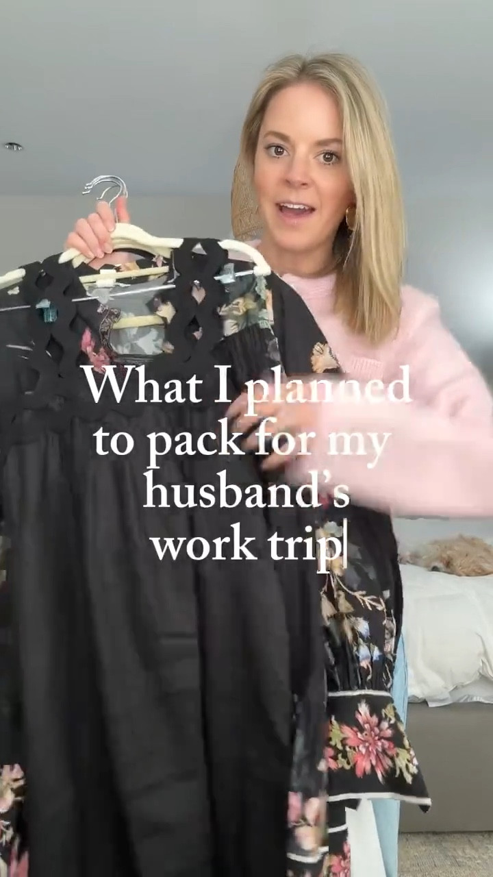 Was planning to tag along with Matt on a work trip to Mexico before Hadley got sick, but this is what I had planned to wear. 
-XS black linen midi dress, I’m 5’5
-small floral H&M dress
-XS white maxi dress (also double as a coverup)
-small swimsuit 
-small pink cardigan & 26R jeans, tts 
-small blue Amazon dress
-all shoes fit tts 7.5/38