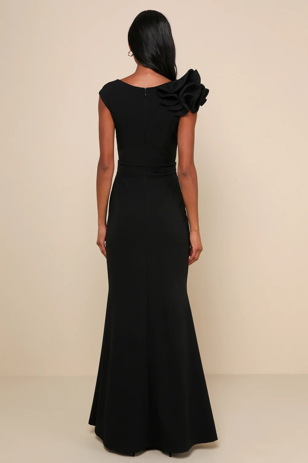 Lucette Black Sleeveless Ruffled Mermaid Maxi Dress | Lulus