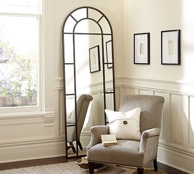 Distiller Metal Arch Paneled Floor Mirror 30 x 82" | Pottery Barn (US)