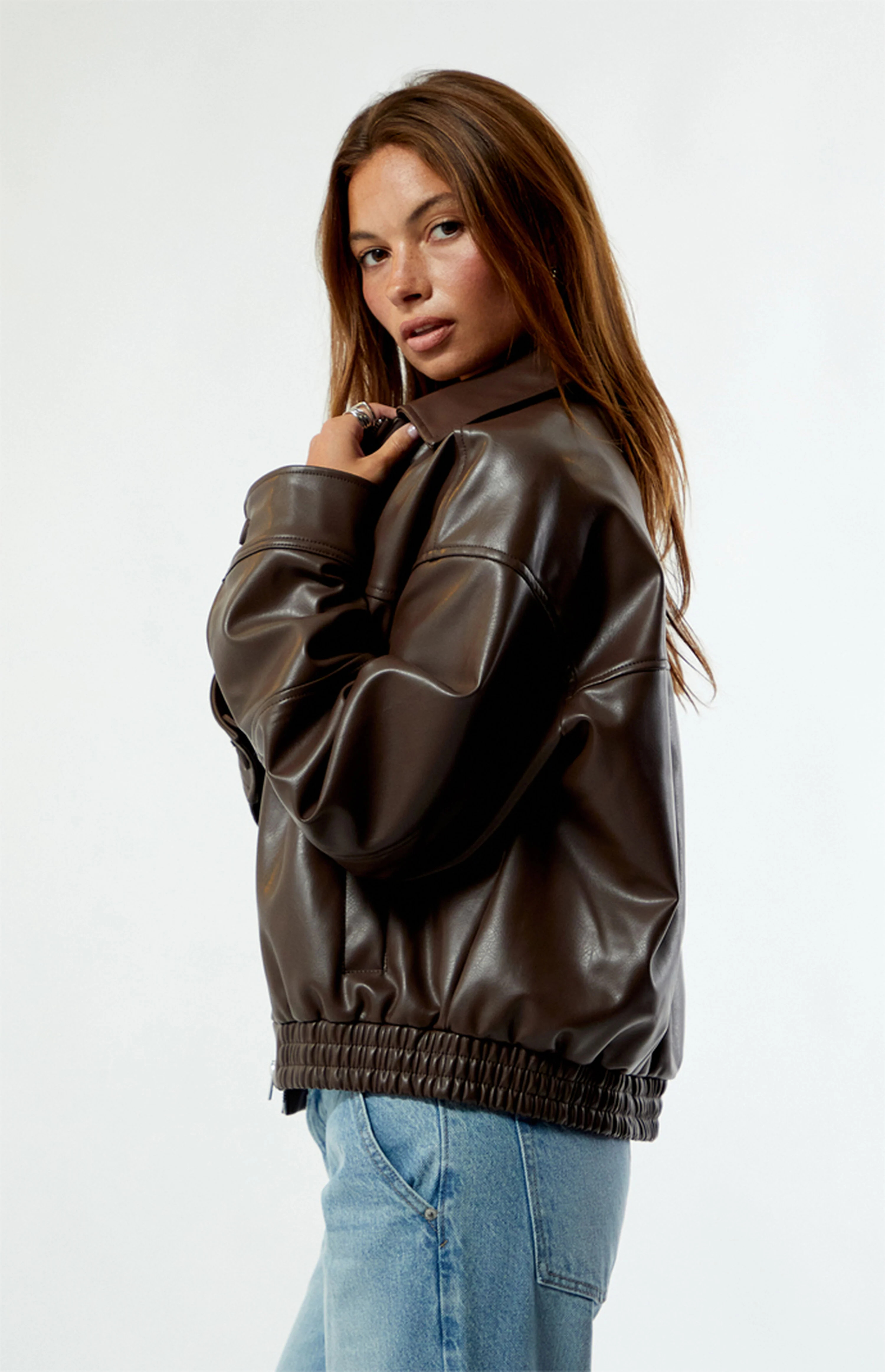 Pacsun Faux Leather Bomber Jacket | PacSun