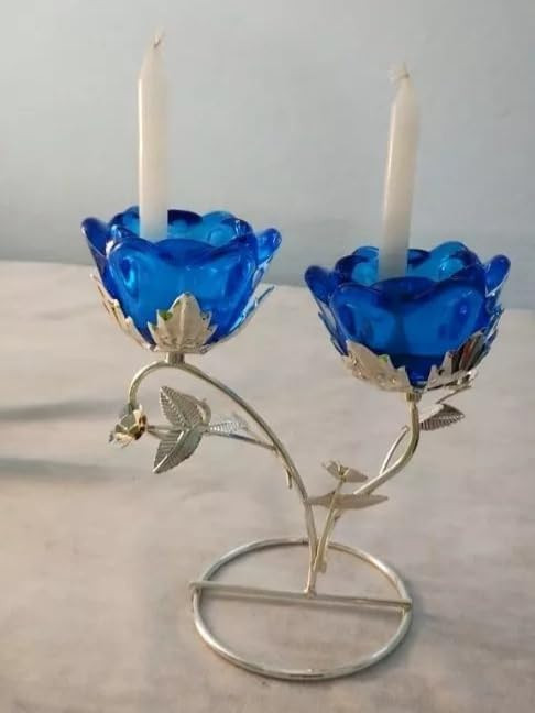 CastiçAl Porta Vela, Castical Duplo Porta Vela, Rosa de Vidro Base Metal(17 * 17 * 9cm)(vermelho... | Amazon (BR)