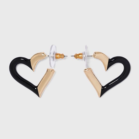 SUGARFIX by BaubleBar Enamel and Gold Heart Hoop Earrings | Target