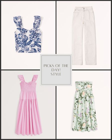 Super cute Spring time picks of the day from Abercrombie! A couple of dresses, cute blouse, and white jeans! 

#LTKunder100 #LTKcurves