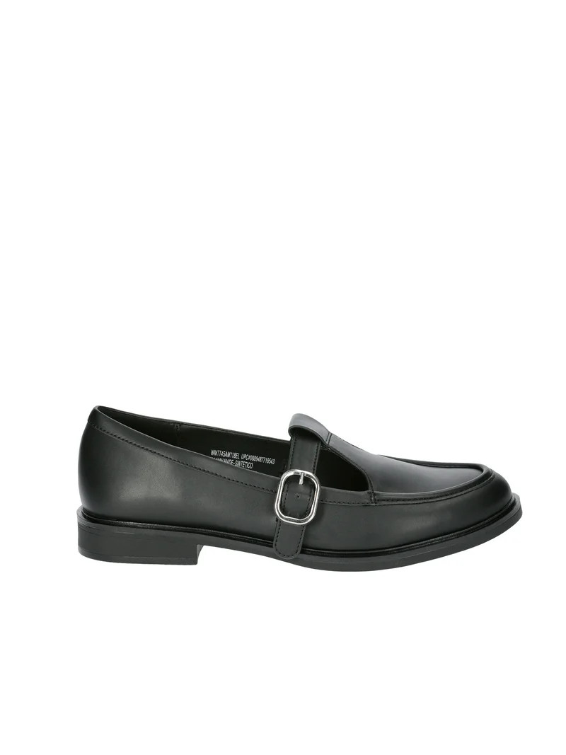Time and Tru Women's Faux Leather T Strap Mary Jane Loafers | Walmart (US)
