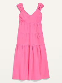 Tiered Seersucker All-Day Maxi Dress for Women | Old Navy (US)