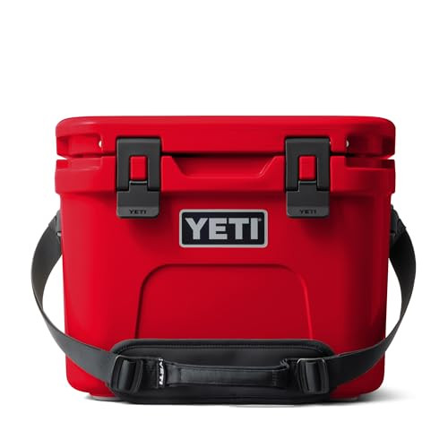 YETI Roadie 15 Hard Cooler with DoubleDuty Shoulder Strap, Rescue Red | Amazon (US)