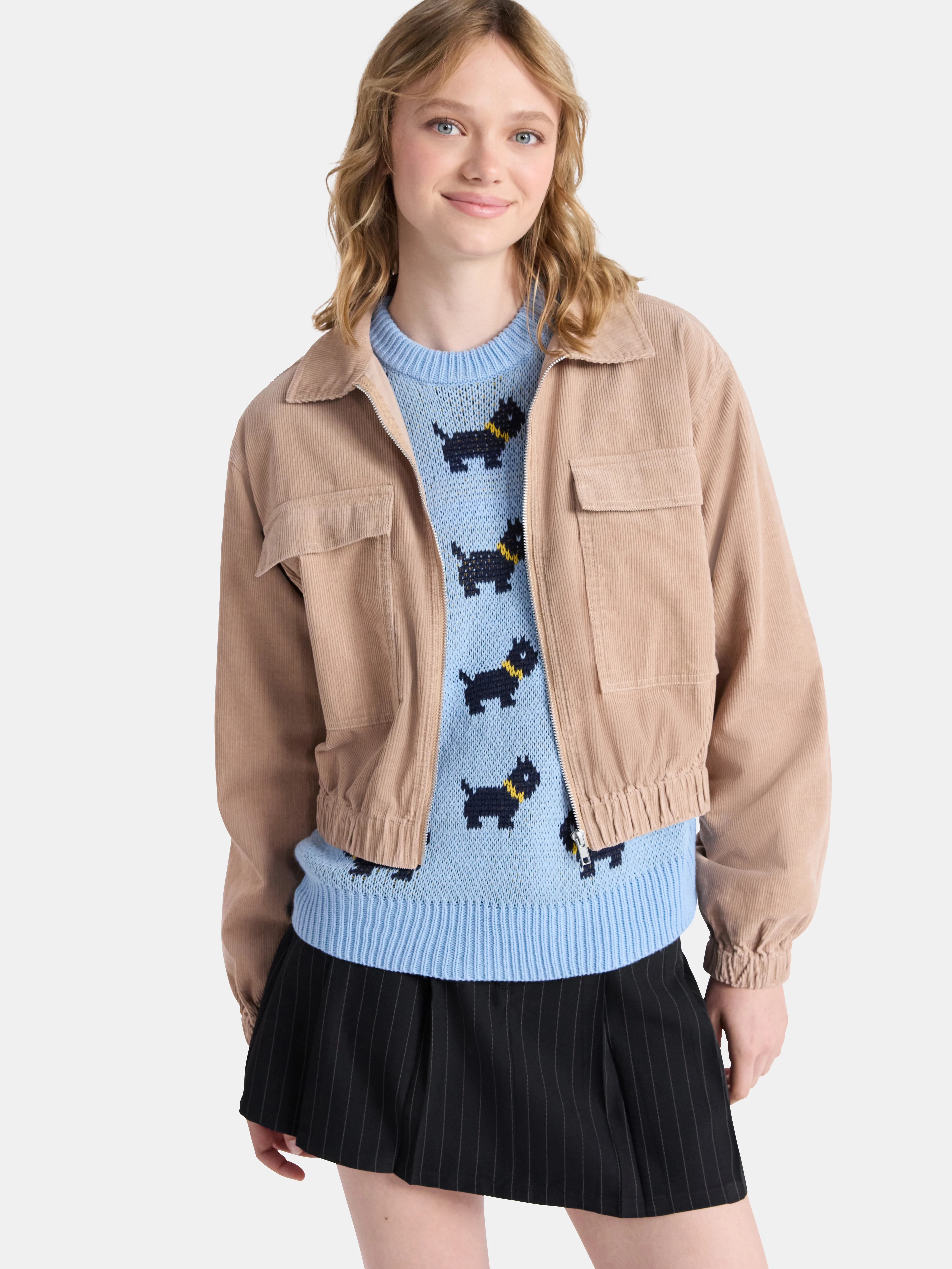 Netflix Stranger Things Corduroy Cotton Jacket from No Boundaries, Women’s and Women’s Plus | Walmart (US)