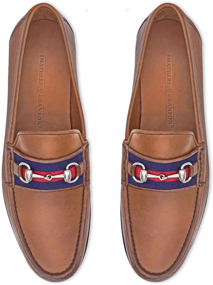 Navy & Red Surcingle Downing Bit Loafer by Smathers & Branson | Amazon (US)