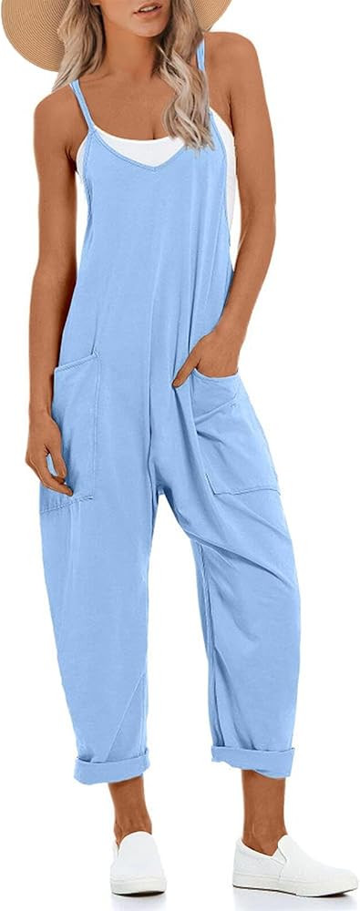 UNIANKIYA One Piece Jumpsuits for Women Casual Overalls Summer Rompers Trendy Jumpers Beach Vacat... | Amazon (US)