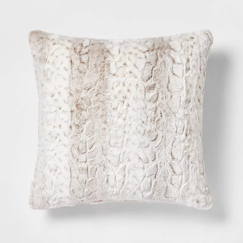 Snow Leopard Ombre Faux Fur Throw Pillow - Threshold™ | Target