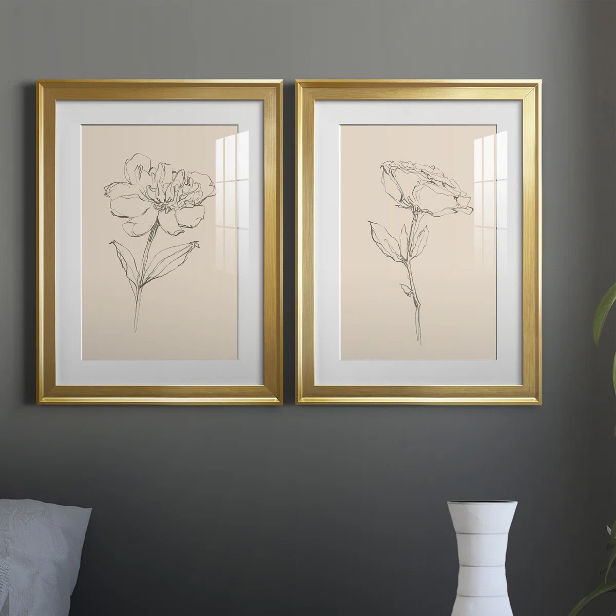 " Floral Contour Study III " 2 - Pieces (Set of 2) | Wayfair North America