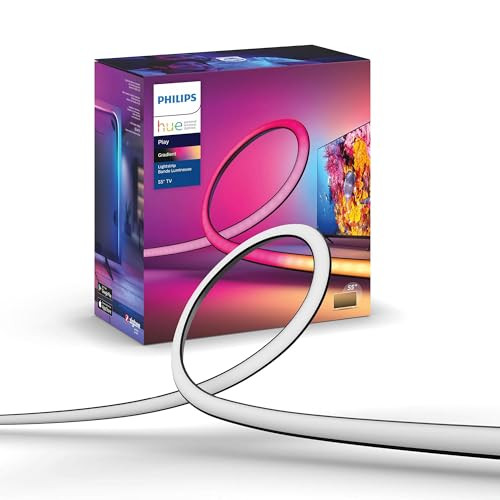 Philips Hue Play Gradient 55" Smart TV Light Strip - Flowing Multicolor LED Color-Changing TV BackLight - Sync with TV, Music, and Gaming - Requires Bridge and Sync Box - Control with App or Voice | Amazon (US)