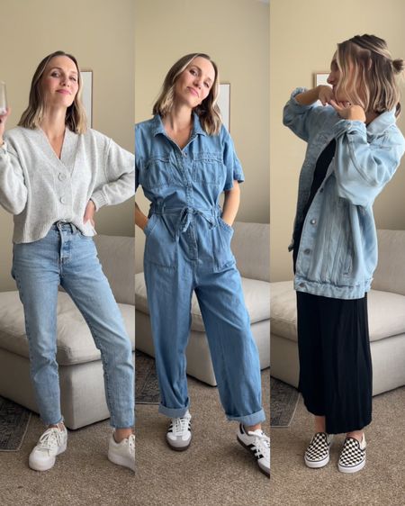 3 easy-peasy SAHM outfits that aren’t leggings or swearpants!

My denim jacket and jumpsuit are sold out on Target.com at the moment but I’m linking other colors and options for both! They restock the jacket often 🩵

#LTKstyletip #LTKfindsunder100 #LTKVideo