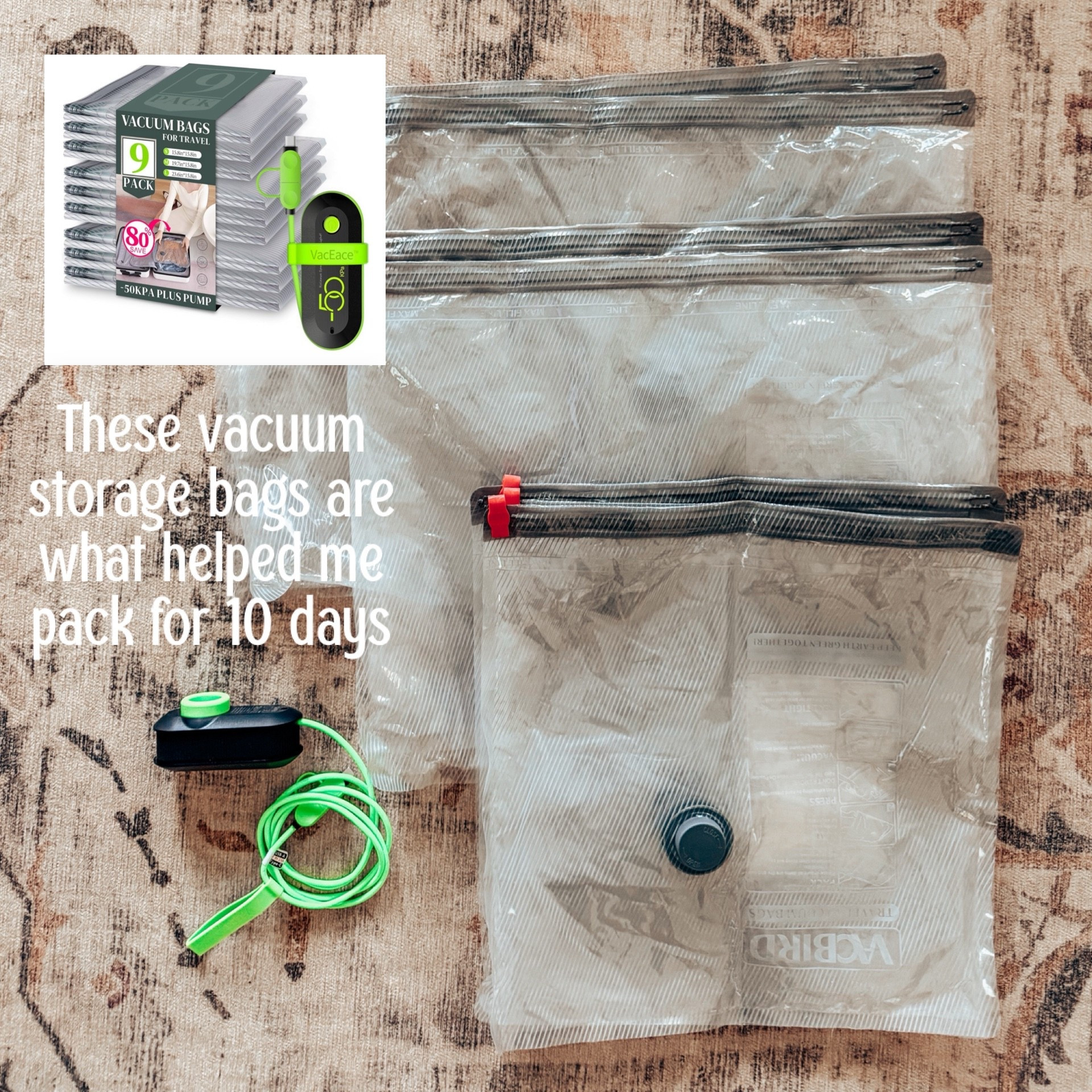 These helped me pack a lot and my clothes not take up too much room in my suitcase. This box has different sizes. 


#LTKFamily #LTKStyleTip #LTKTravel