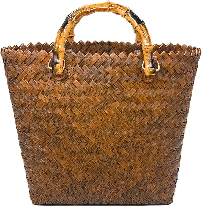 GIB Woven Handbag for Women, Polypropylene Rattan Straw Tote Bag Wicker Purse with Handle for Sum... | Amazon (US)